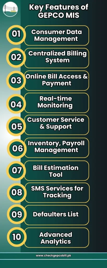 key features of GEPCO MIS