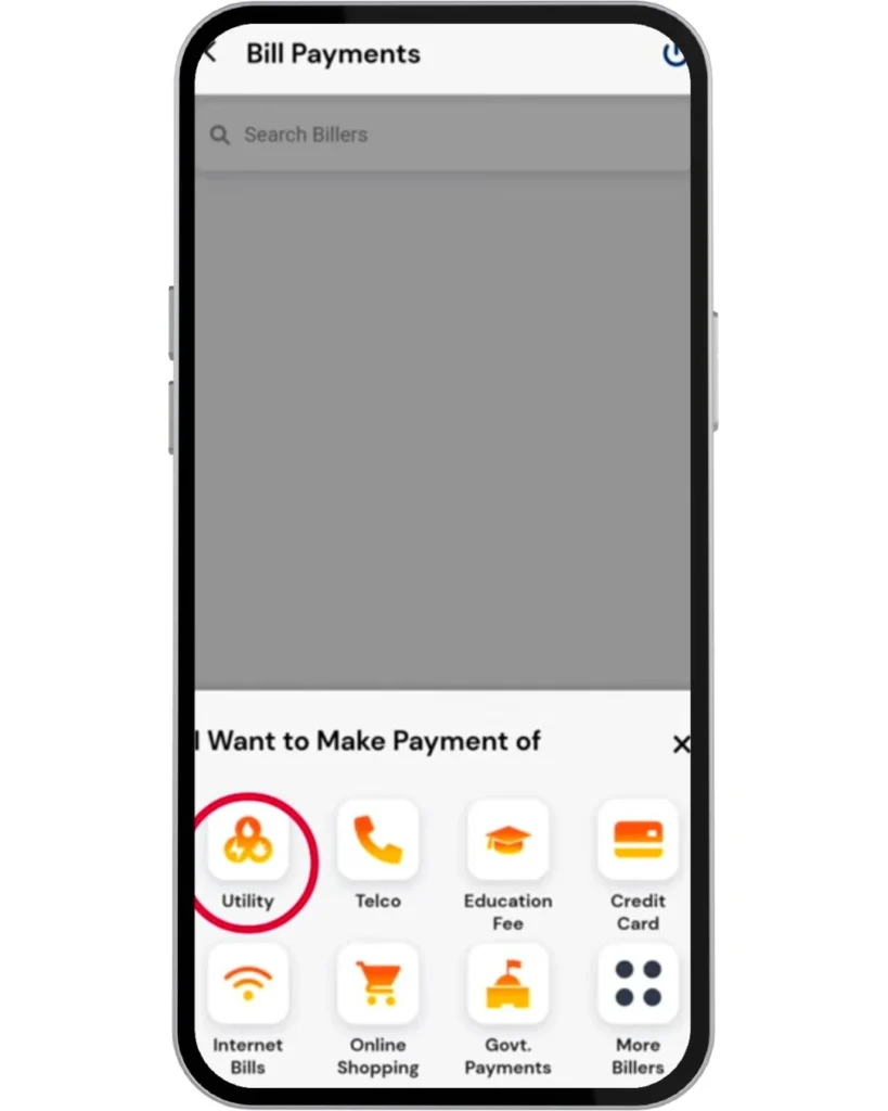 utility option in myABL app